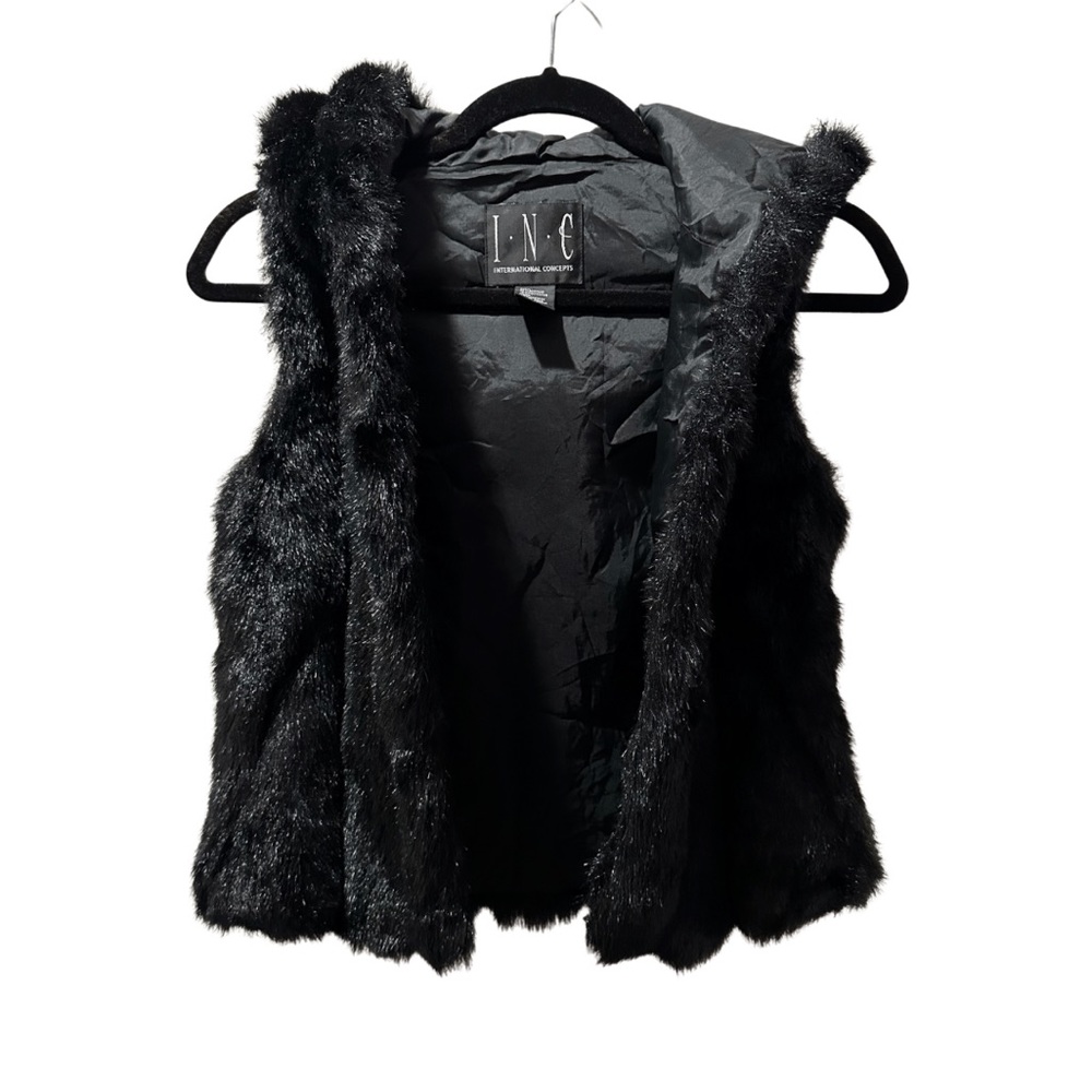 INC Women’s Black Hooded Vest Small